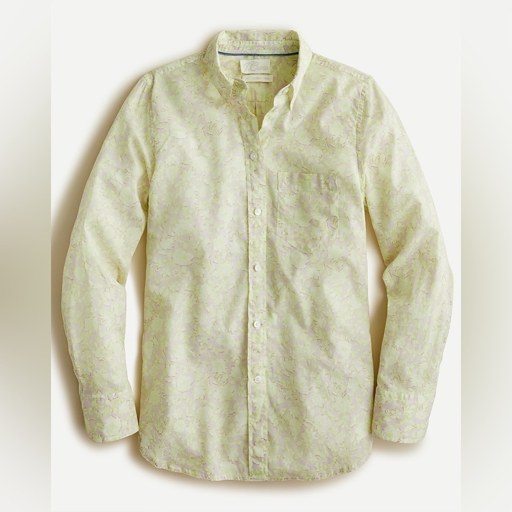 J. Crew Classic Fit Cotton Voile Shirt Rise Vines Size 6 Cotton Lightweight